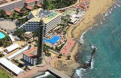Aerial view of the Gran Canaria coastline near Maspalomas